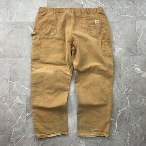 Carhartt Double Knee Pants Mens 46x32 B01 BRN Workwear Made in USA Distressed